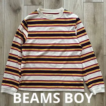 [ 새상품급 ] BEAMSBOY 자수 보더 롱 슬리브 T셔츠