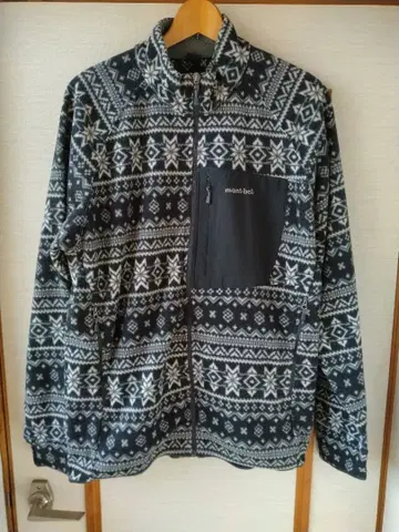 mont-bell XL 플리스 자켓 기하학 패턴 노르딕 무늬