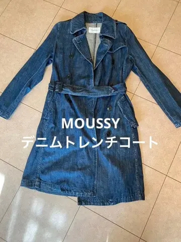 MOUSSY 데님 트렌치코트 인디고 블루