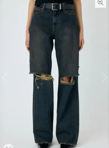 moussy KNEE SLIT WIDE 스트레이트 데님