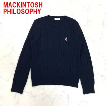 A7013 매킨토시 철학 긴팔 니트 울 네이비 38