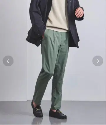 UNITED ARROWS 폴리에스테르 개버 베이직 테이퍼드 팬츠
