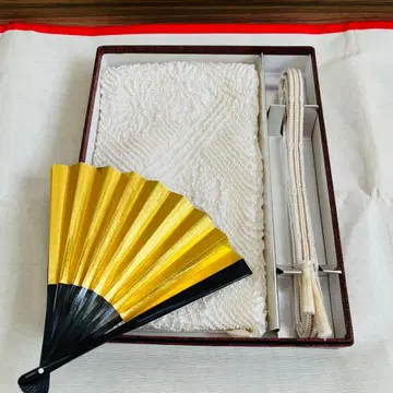 예복용 오비 장식 천 허리띠 말린 부채 블랙 전복 기모노 결혼식 포멀