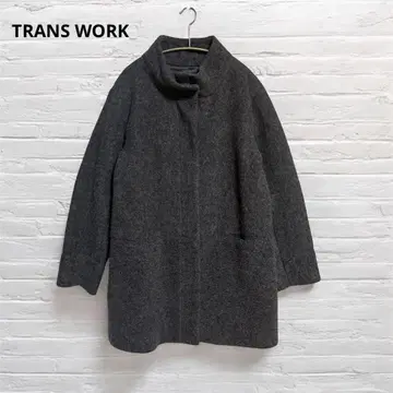 TRANS WORK 삼양상회/슬라이버 루프 코트 사이즈 40/진한 그레이