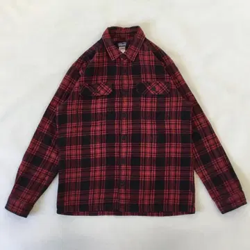 M 파타고니아 플란넬 셔츠/헤비 플란넬/빨강 검정/체크