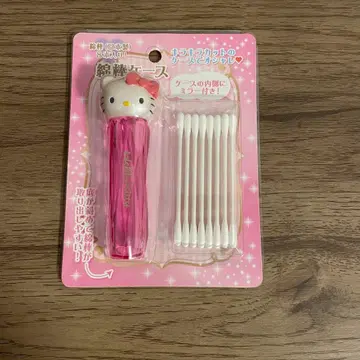 헬로키티 면봉 케이스 핑크 거울 포함 초레어!