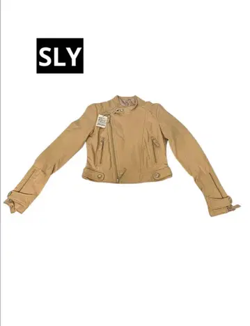 SLY 스터드 라이더 자켓 사이즈 2 베이지 계열