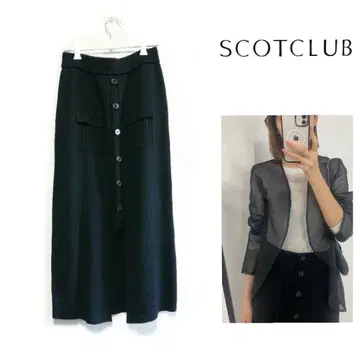 새상품 SCOT CLUB 프론트 버튼 니트 스커트