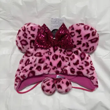 디즈니 레오파드 무늬 팬캡 미니 핑크