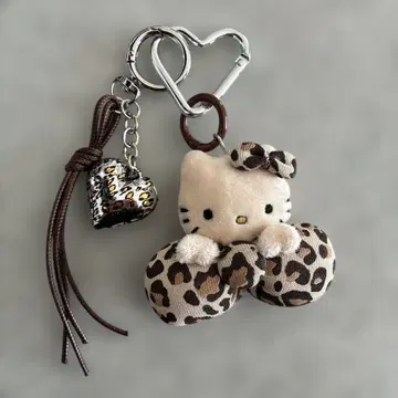 헬로키티 레오파드 무늬 키링