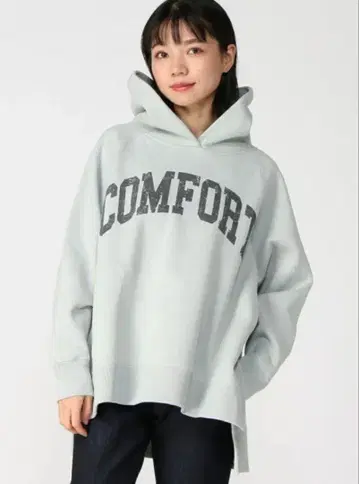 COMFORT 프린트 라이트 그레이 후드티