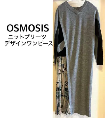 OSMOSIS 로프* 니트 플리츠 디자인 원피스