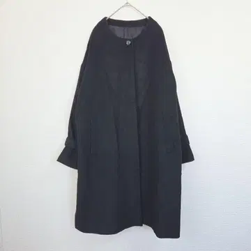 GU 노카라 코트 블랙 L 사이즈 울 혼방 심플 고급 아우터