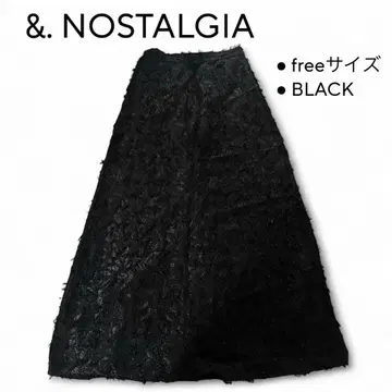 &.NOSTALGIA / 프린지 자카드 A 라인 스커트
