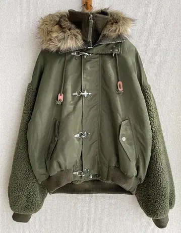 정가 10780엔 러스보아 RASVOA 콤비 버클 블루종 보아 자켓