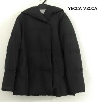 예카베카 다운 코트 하프 코트 후드 부착 블랙