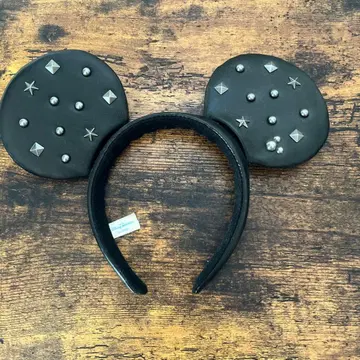 스터드 장식 블랙 머리띠