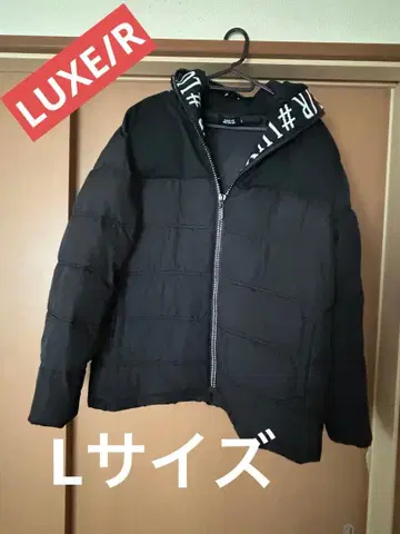 [ LUXE/R ] 후드 로고 스톤 패딩 자켓 남성용 여성용