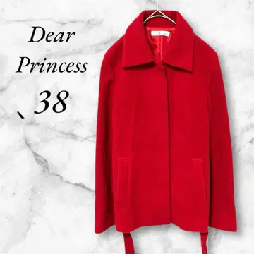 디어 프린세스 피 코트 하프 기장 38 M 울 레드 빨간색