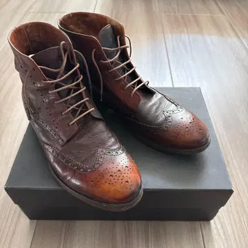 Paul Smith [박스 포함] 가죽 브로그 하이컷 부츠 이탈리아제