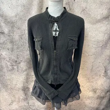 y2k00s 그런지 밀리터리 리브 니트 가디건 faithtokyo