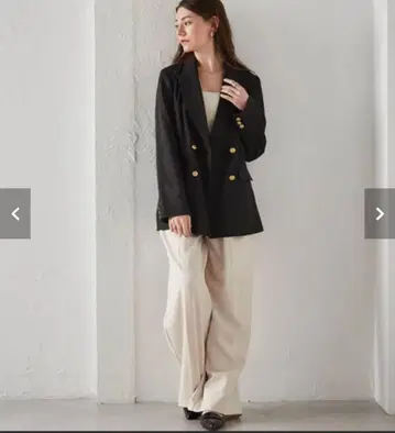 네이비 더블 브레스트 테일러드 자켓