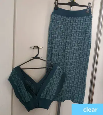 (미사용에 가까움) clear 니트 베스트 스커트 셋업 프리 사이즈