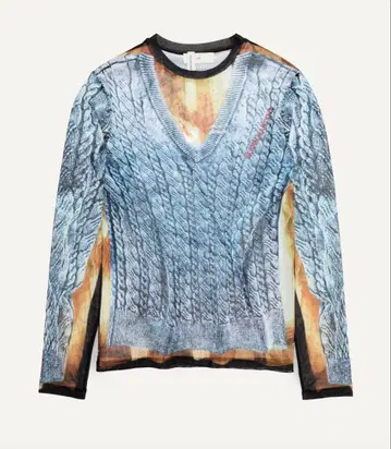 GLENN MARTENS H&M 프린트 메쉬 상의 M 사이즈