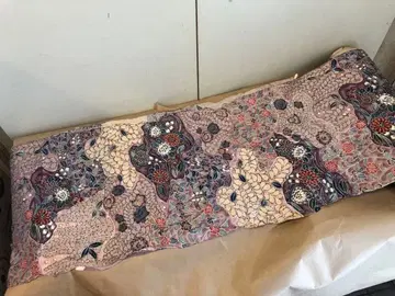 미재단 교유젠 시보리 염색 코몬 직물 순수 실크 보라색 계열 츠지 가바나