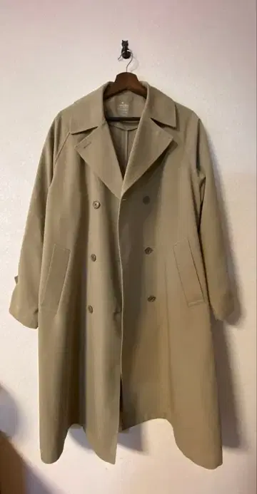 무인양품 베이지 더블 브레스트 코트 XL
