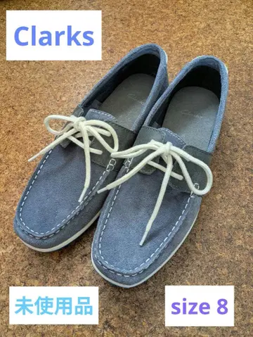 [Clarks] 미사용품 스웨이드 데크 슈즈 데님 블루 26cm