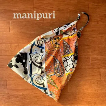 마니프리 스카프 가죽 핸들 토트백 페이즐리 꽃무늬 숄더