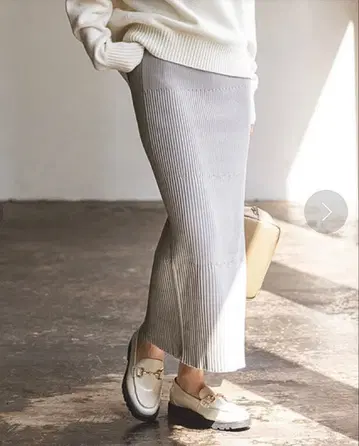 택없는 새상품 이에나 노블 리브 롱 스커트 베이지 브라운