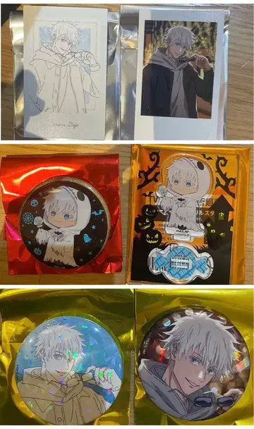 주술회전 마루큐브 고죠 사토루 아크릴 스탠드 캔뱃지 묶음 판매