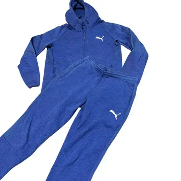 PUMA 후드 부착 저리 상하의 세트 블루