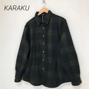 KARAKU 카라쿠 택 포함 콘초 버튼 체크 셔츠