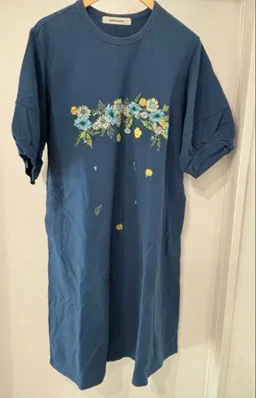 SUPER HAKKA 슈퍼 하카 꽃무늬 7부 소매 롱 원피스