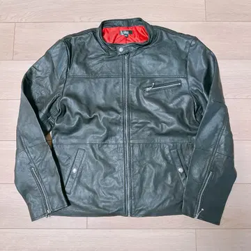블랙 가죽 라이더 자켓 XXL