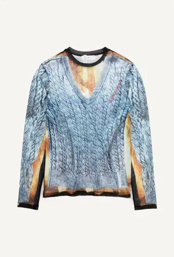 글렌 마틴스 H&M 프린트 메쉬 상의 M 사이즈