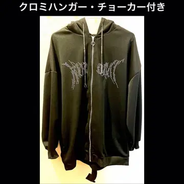 돈키 산리오 쿠로미 서브컬쳐 초커 포함 풀 집업 후드티 후드티