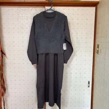 택 포함 미사용 새상품 CLOCHE 베스트 포함 원피스