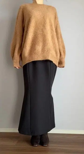 [ nairo ] 머메이드 스커트 블랙