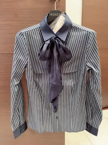 미사용 새상품 나라 까미체 스트라이프 리본 포함 셔츠