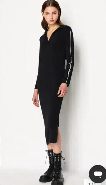 ARMANI EXCHANGE 카라 부착 긴팔 니트 원피스