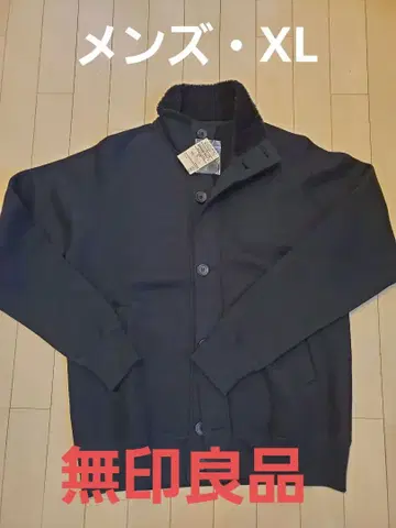 네이비 플리스 카라 부착 블루종 XL