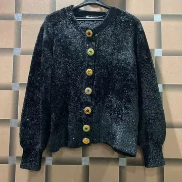 샤미 블랙 라메 비쥬 가디건