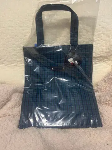 미사용 새상품 familiar 파밀리아 토트백 블루 계열 체크