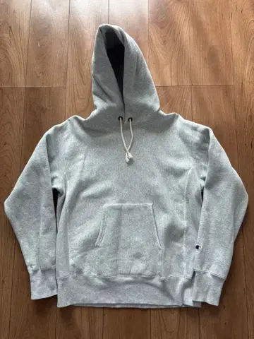 Champion 리버스 위브 후드티 그레이