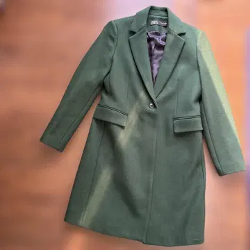 ZARA 다크 그린 롱 코트 S