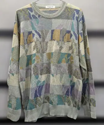 [ 구제 의류 ] BONTON 패치워크 패턴 스웨터 L